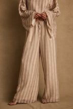 Clear Breeze Striped Chiffon Pants