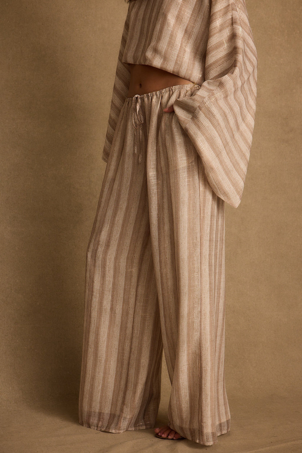 Clear Breeze Striped Chiffon Pants