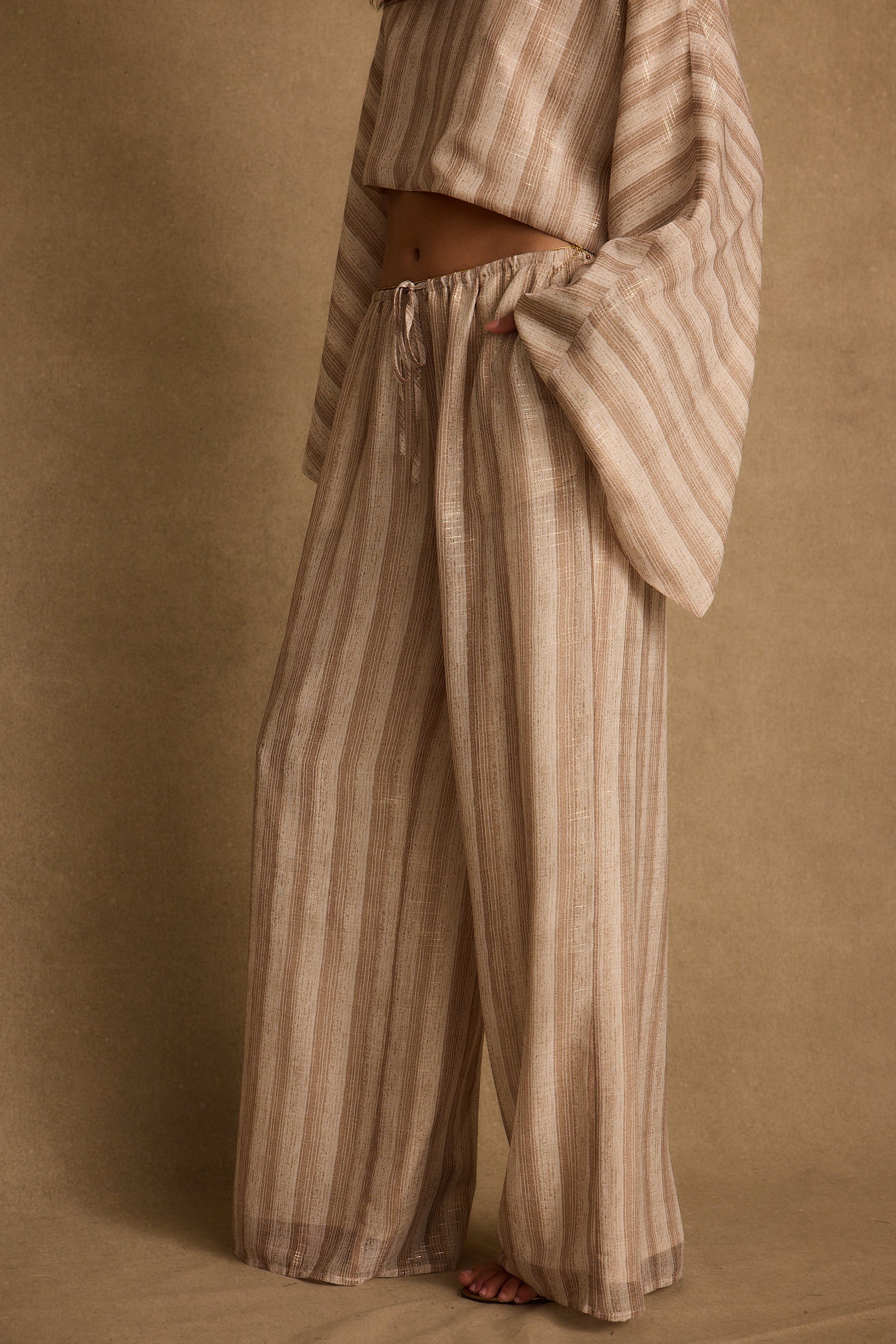 Clear Breeze Striped Chiffon Pants
