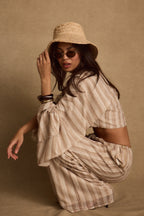 Clear Breeze Striped Chiffon Top