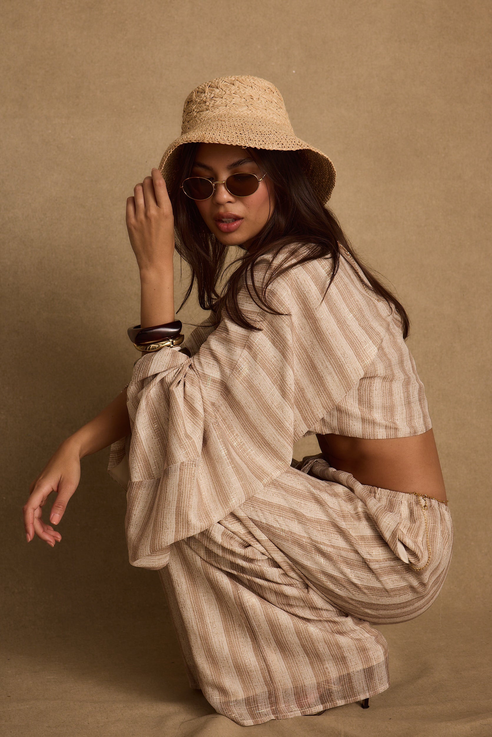 Clear Breeze Striped Chiffon Top