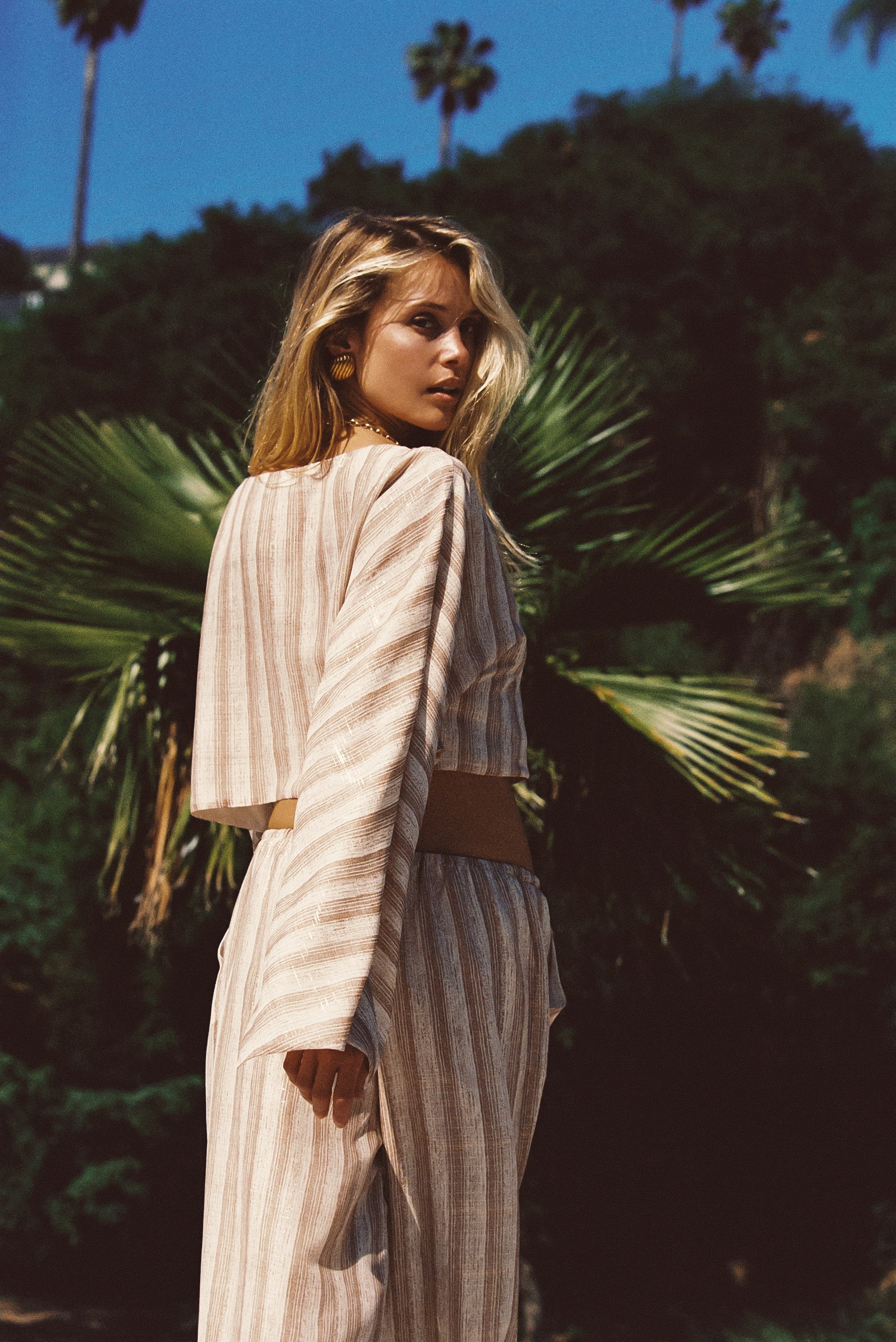 Clear Breeze Striped Chiffon Top