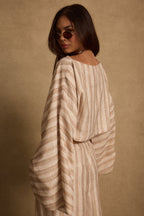 Clear Breeze Striped Chiffon Top