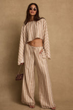 Clear Breeze Striped Chiffon Top