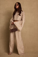 Clear Breeze Striped Chiffon Top