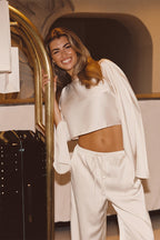 Clear Breeze Cream Satin Top