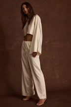 Clear Breeze Cream Satin Top