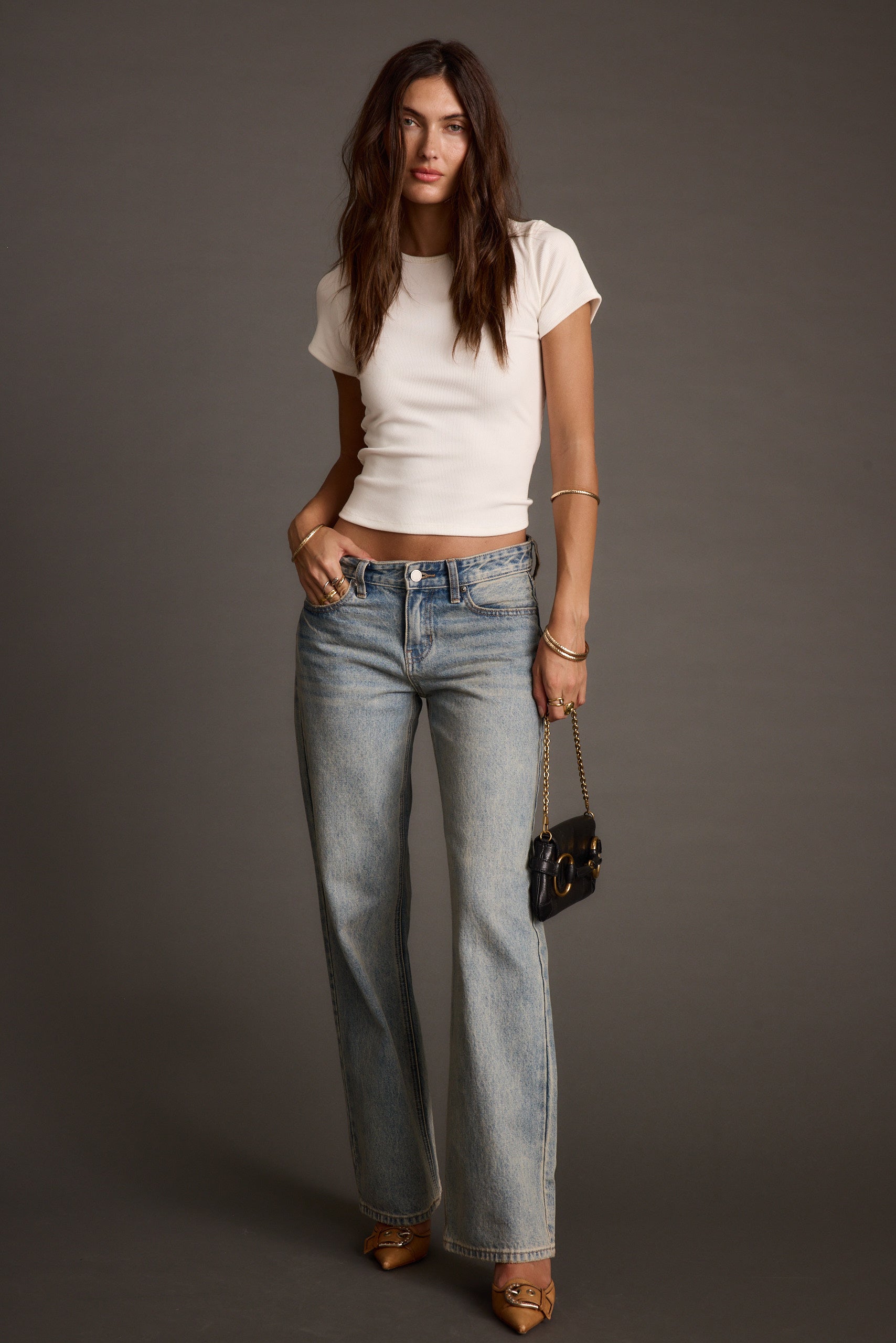 Cora Vintage Light Denim Low Rise Jeans