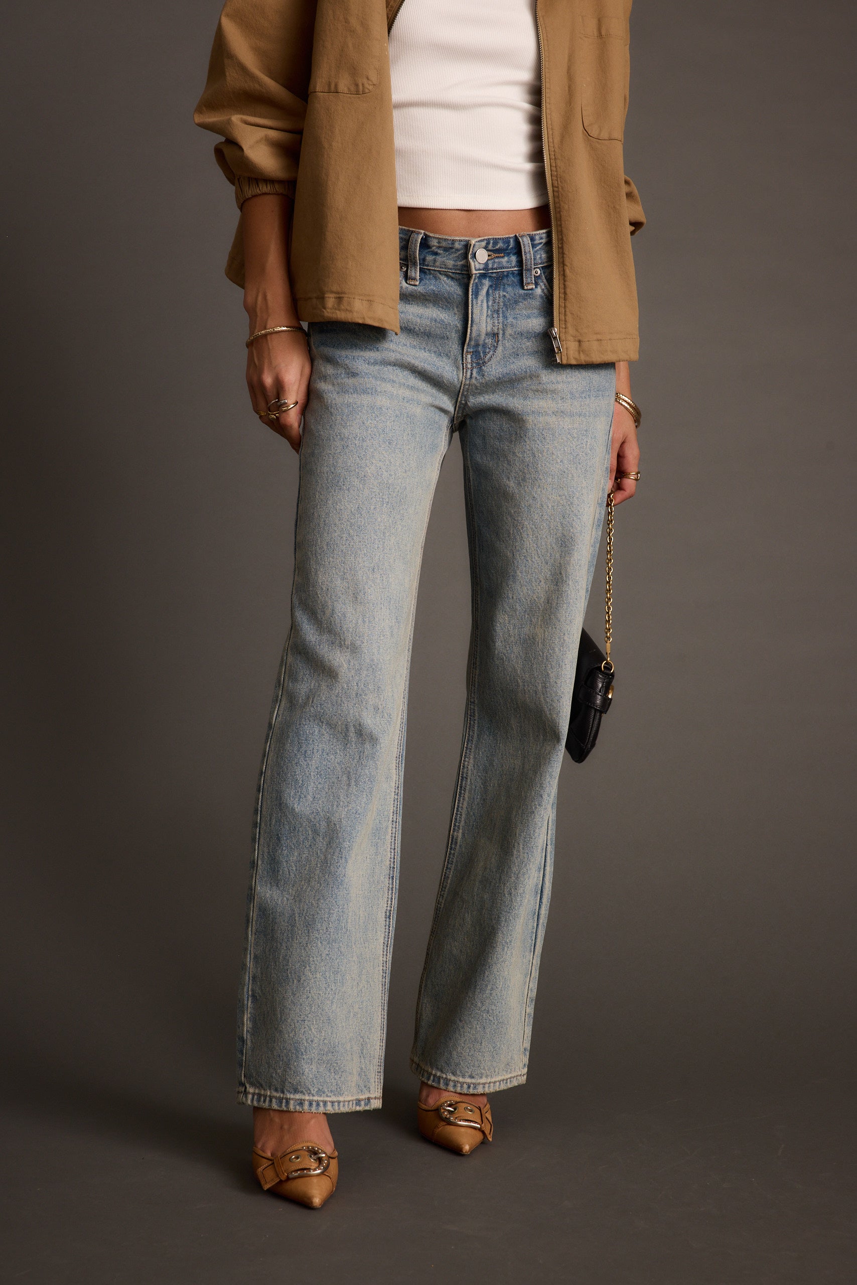 Cora Vintage Light Denim Low Rise Jeans