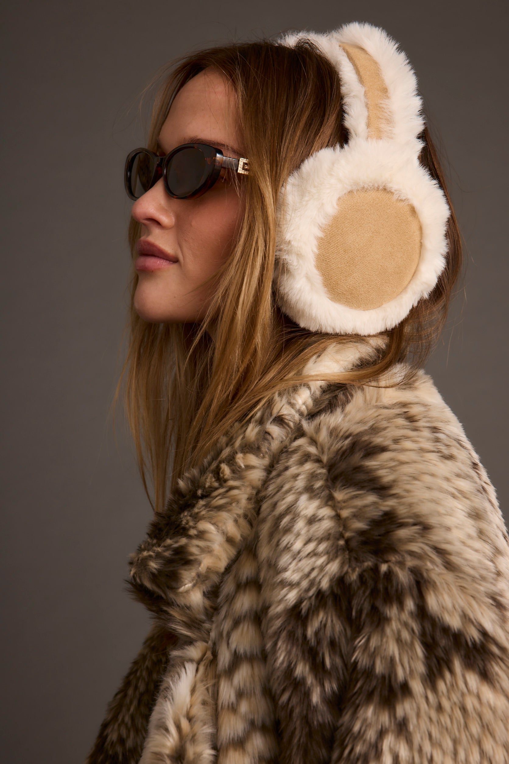 Crystal Ivory Faux Fur Ear Muffs