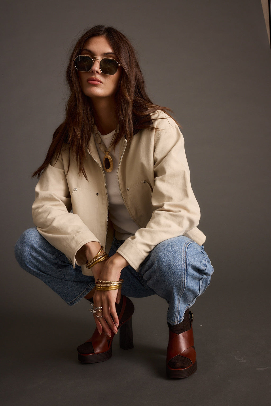 Cypress Light Khaki Cropped Barn Jacket