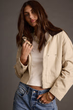 Cypress Light Khaki Cropped Barn Jacket