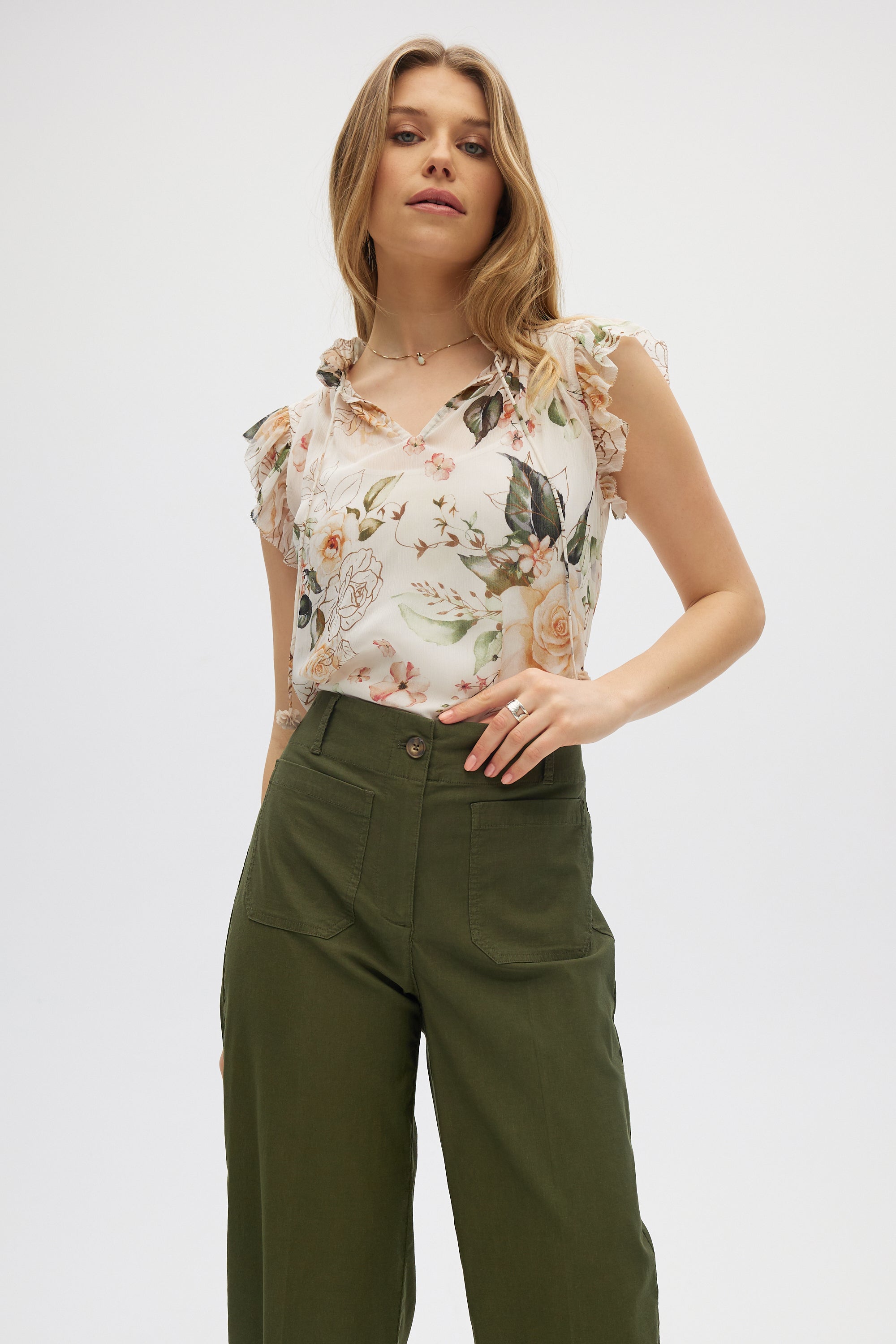 Olive Essential High-Rise Pants