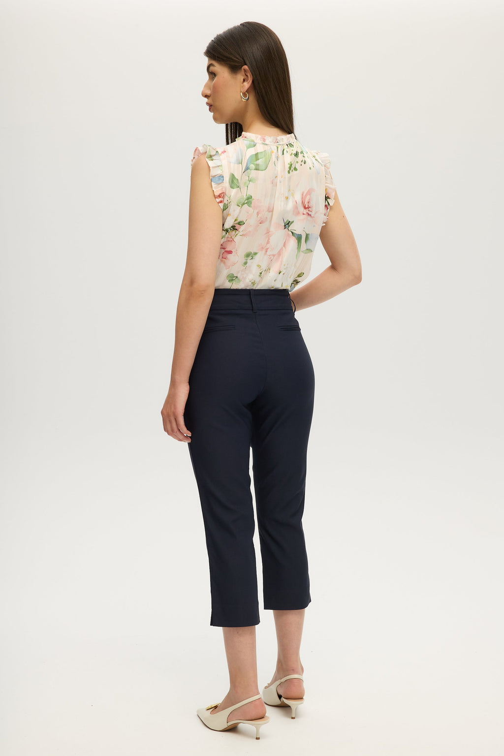 NAVY SUPER STRETCH PULL-ON CAPRI