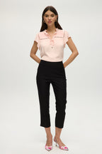 BLACK SUPER STRETCH PULL-ON CAPRI