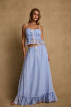 Dahlia Blue Maxi Skirt