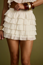 Dayana Ivory Ruffle Mini Skirt