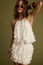 Dayana Ivory Ruffle Mini Skirt