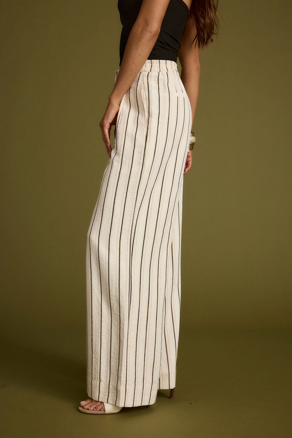 Diane White Striped Trousers