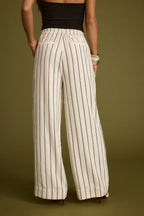 Diane White Striped Trousers