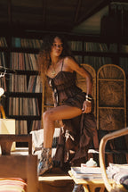 Dahlia Brown Maxi Skirt