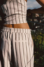 Diane White Striped Trousers