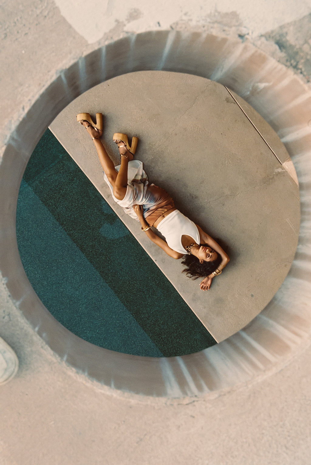 Dolce Golden Ombre Satin Maxi Skirt