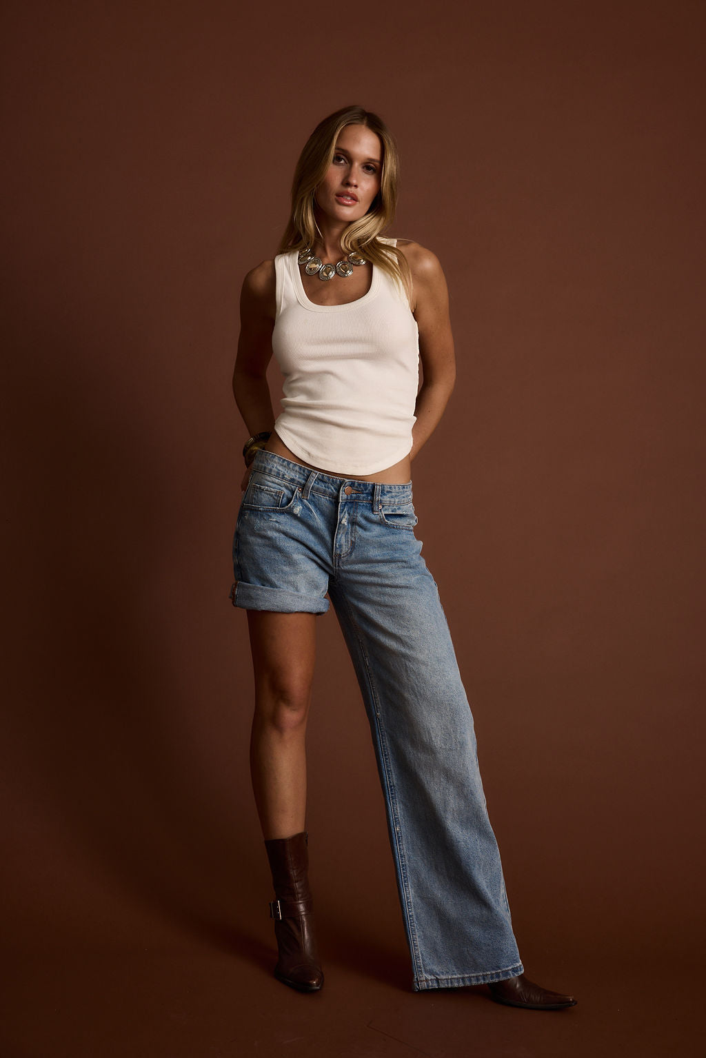 Eastwood Light One Legged Boyfriend Jeans