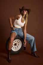 Eastwood Light One Legged Boyfriend Jeans