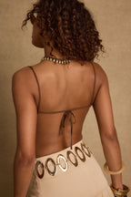 Elara Mocha Beaded Bra Top