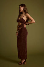 Elena Brown Slinky Dress