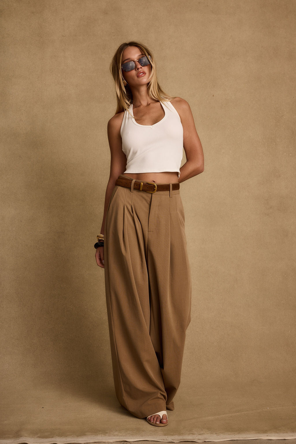 Nadine Tan Wide Leg Trouser