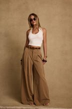 Nadine Tan Wide Leg Trouser