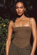 Eternal Olive Bubble Hem Mini Dress