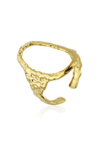 Evelina Gold Textured Open Oval Ring
