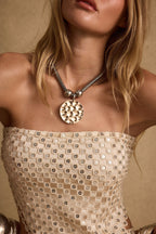 Frida Silver and Gold Statement Necklace