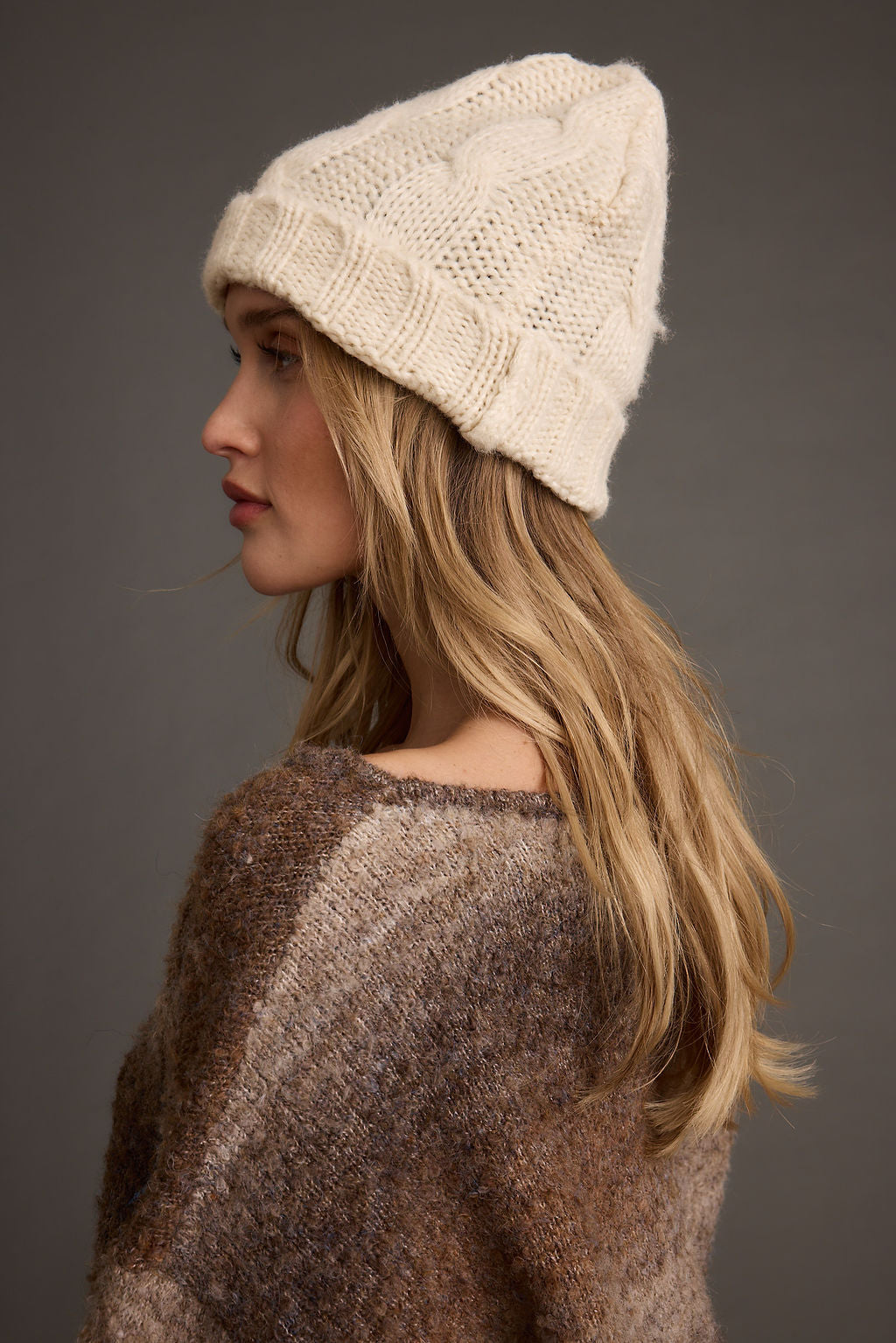 Frost Cream Knit Beanie