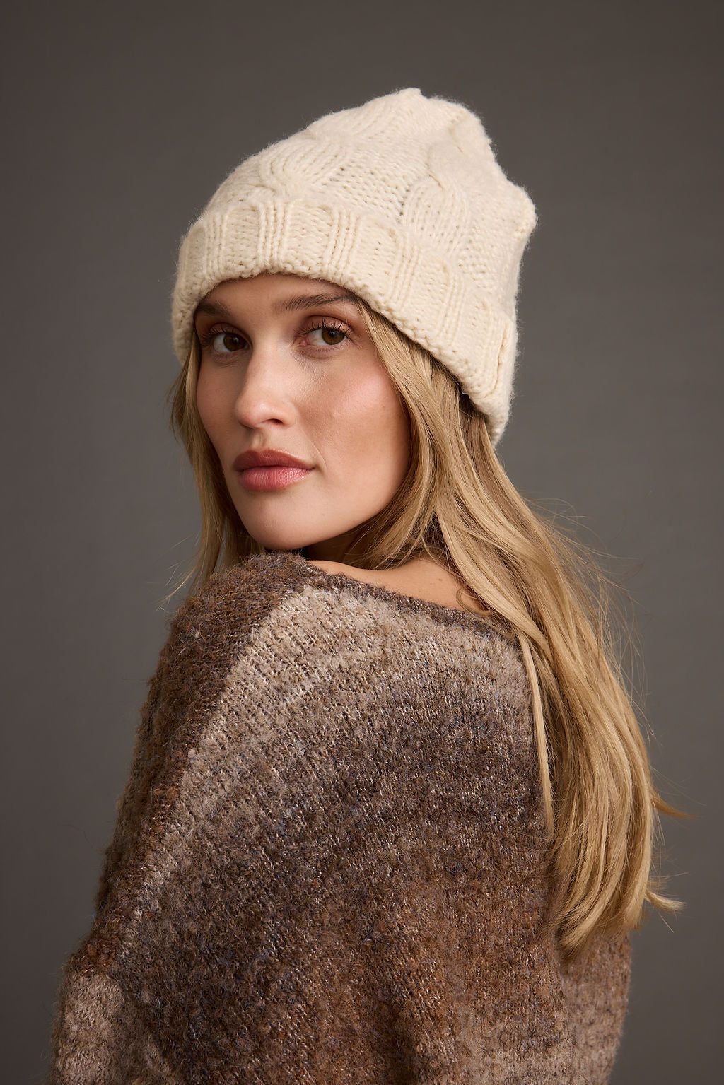 Frost Cream Knit Beanie