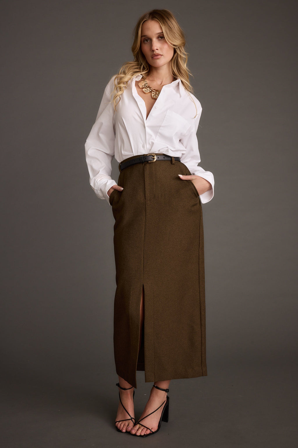 Gisele White Poplin Button Down