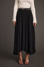 Gloria Black Midi Skirt