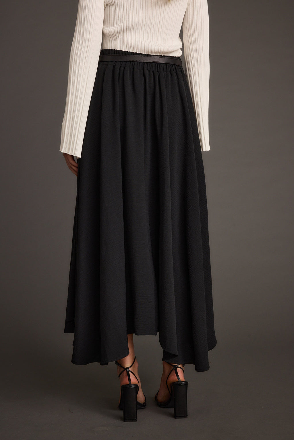 Gloria Black Midi Skirt