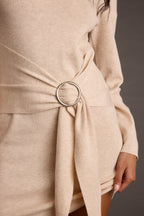 Grayden Cream Belted Mini Dress