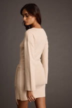 Grayden Cream Belted Mini Dress