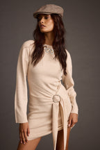 Grayden Cream Belted Mini Dress