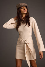 Grayden Cream Belted Mini Dress