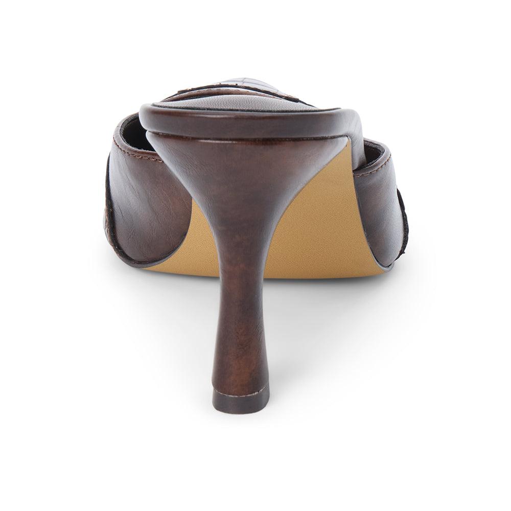 Delaney Espresso Western Croc Heel