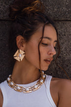 Greta Bold Gold and Pearl Necklace