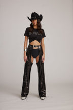 Hartley Black Sequin Chaps