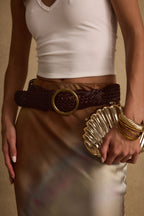 Hazel Brown Braided Belt