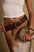 Hazel Brown Braided Belt